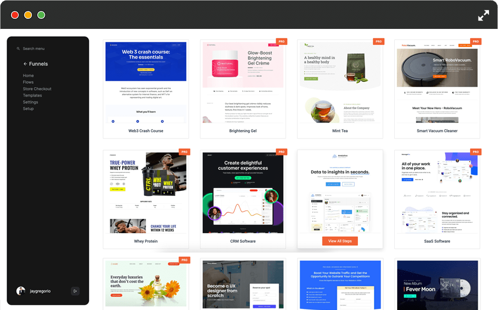 Build high-converting sales funnels in minutes